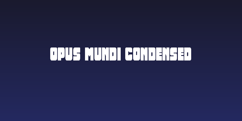 Opus Mundi Condensed Social Header