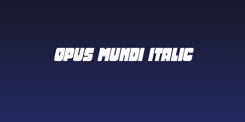Opus Mundi Italic Social Header