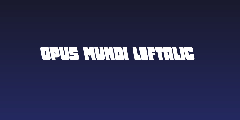 Opus Mundi Leftalic Social Header