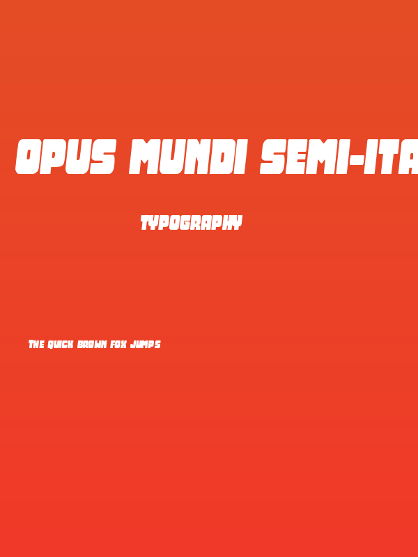 Opus Mundi Semi-Italic Poster