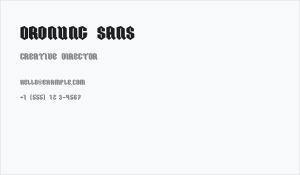 ORDNUNG SANS Business Card