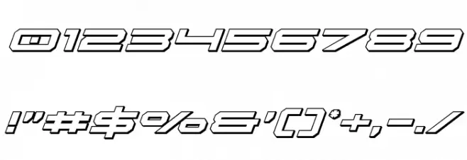 Oramac 3D Italic Font OTHER CHARS