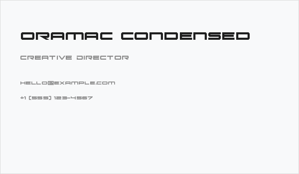 Oramac Condensed Business Card