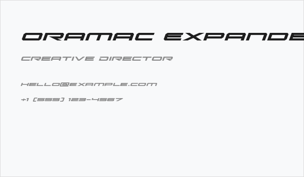 Oramac Expanded Italic Business Card