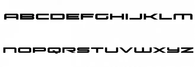 Oramac Expanded Schriftart Kleinbuchstaben