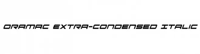 Oramac Extra-Condensed Italic  Frei Schriftart Herunterladen