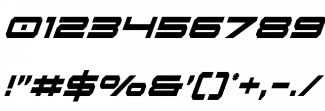 Oramac Extra-Condensed Italic Font OTHER CHARS