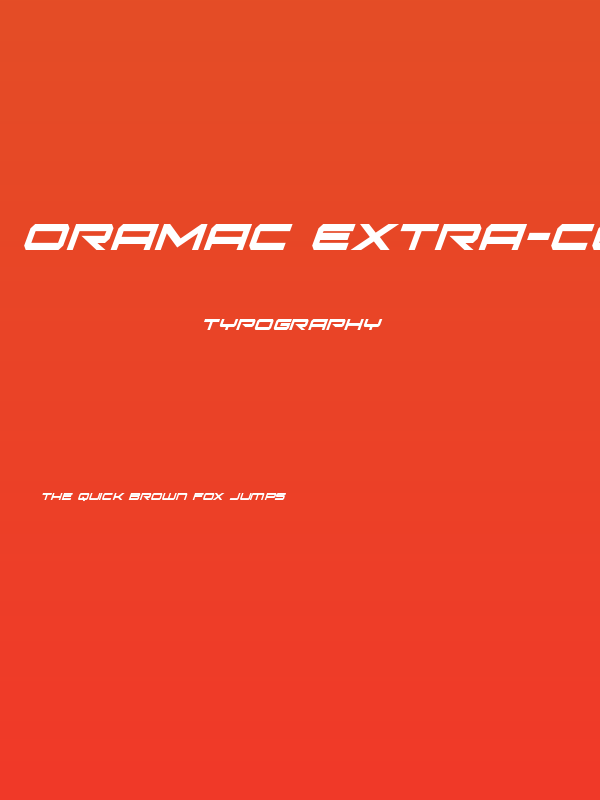 Oramac Extra-Condensed Italic Poster