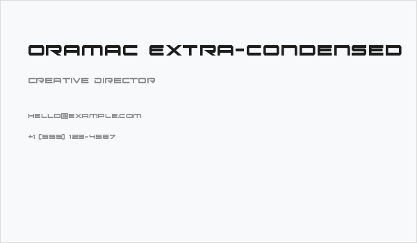 Oramac Extra-Condensed Business Card