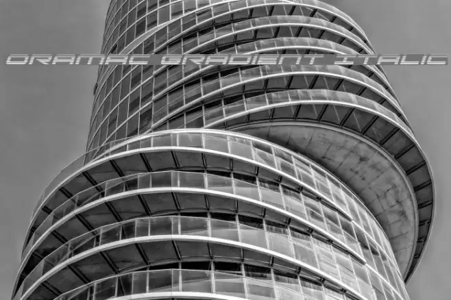 Oramac Gradient Italic Font examples