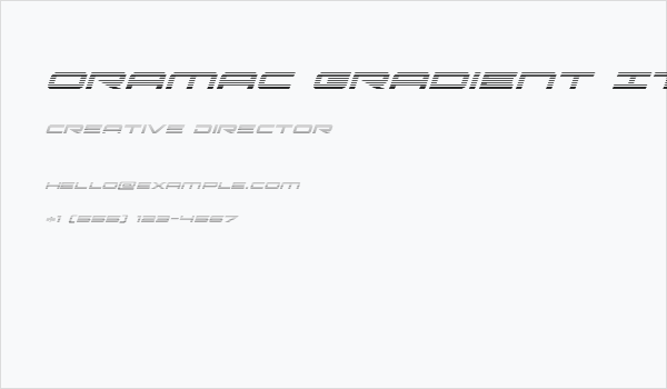 Oramac Gradient Italic Business Card