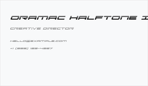 Oramac Halftone Italic Business Card