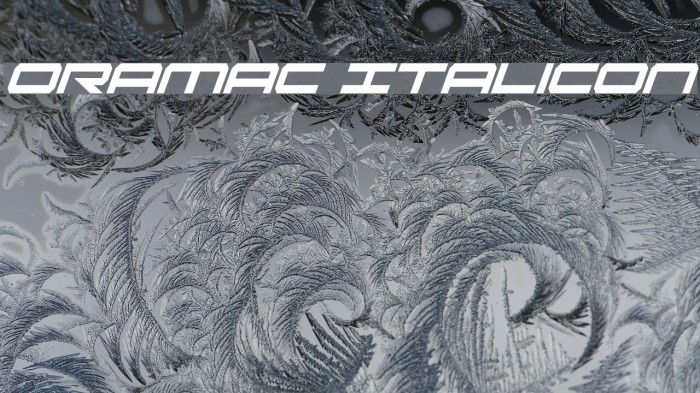 Oramac ItaliCon Font examples
