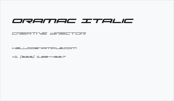 Oramac Italic Business Card