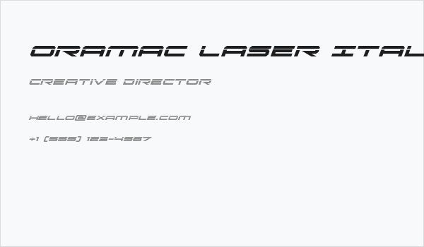 Oramac Laser Italic Business Card