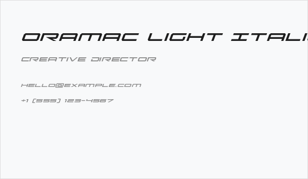 Oramac Light Italic Business Card
