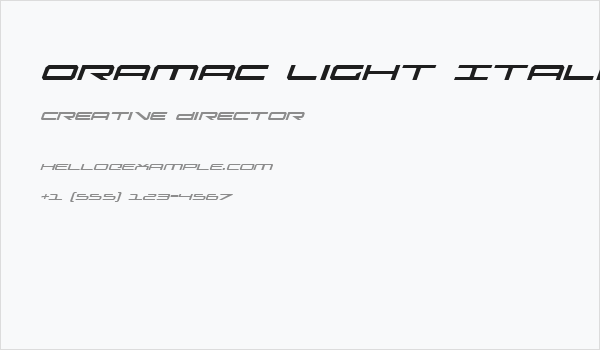 Oramac Light Italic Business Card