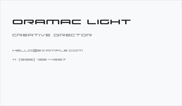 Oramac Light Business Card