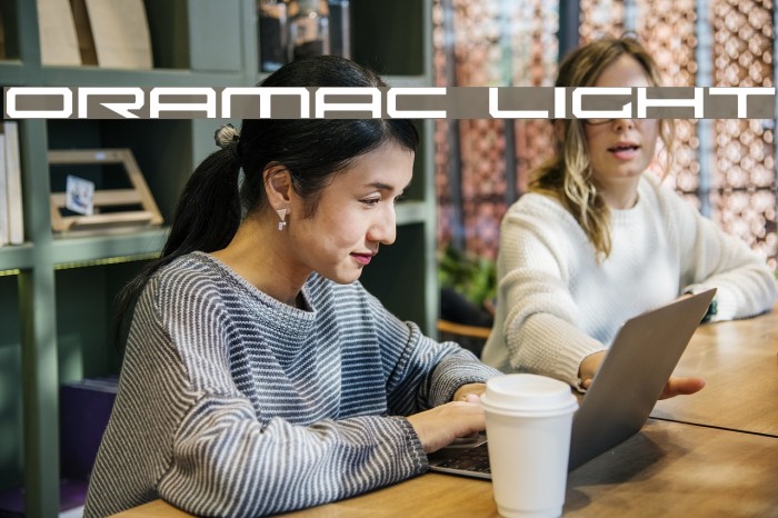 Oramac Light Font examples