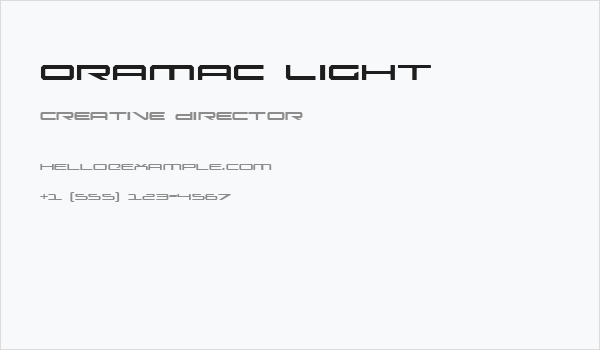 Oramac Light Business Card