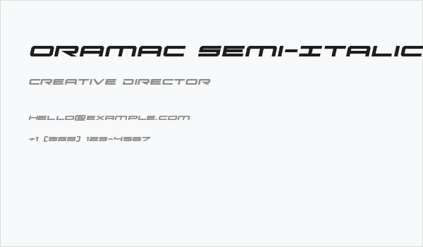 Oramac Semi-Italic Business Card