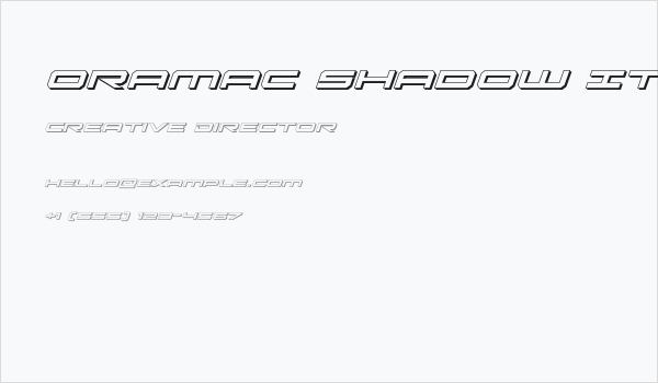 Oramac Shadow Italic Business Card