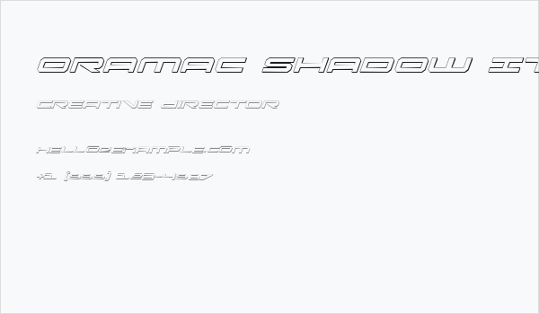 Oramac Shadow Italic Business Card