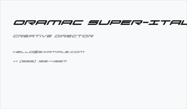 Oramac Super-Italic Business Card