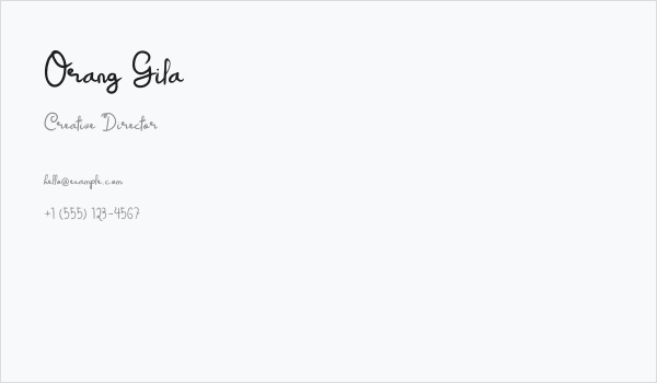 Orang Gila Business Card