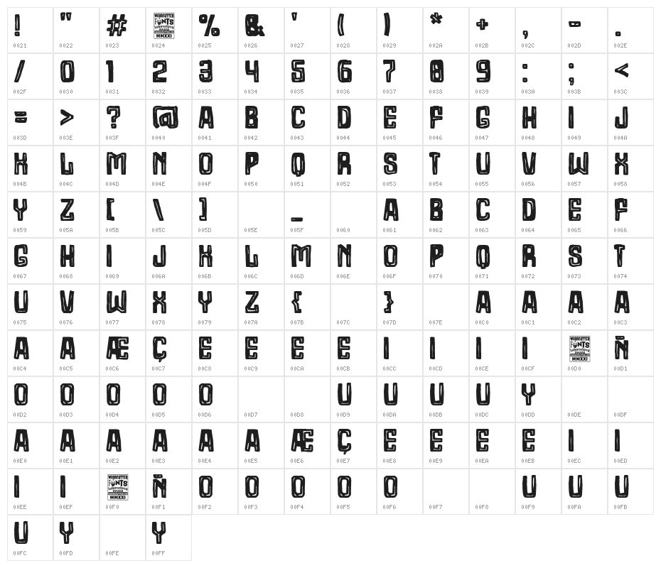 Orange Bunker 42 Character Map