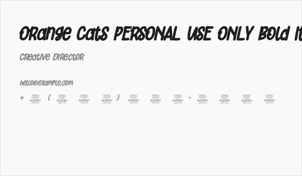 Orange Cats PERSONAL USE ONLY Bold Italic Business Card