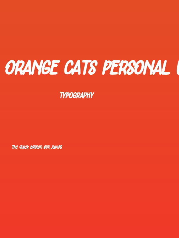 Orange Cats PERSONAL USE ONLY Bold Italic Poster