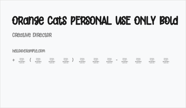 Orange Cats PERSONAL USE ONLY Bold Business Card