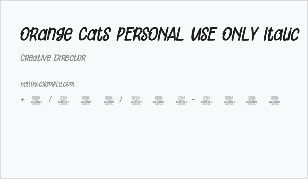 Orange Cats PERSONAL USE ONLY Italic Business Card