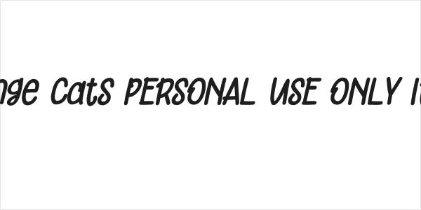 Orange Cats PERSONAL USE ONLY Italic Logo
