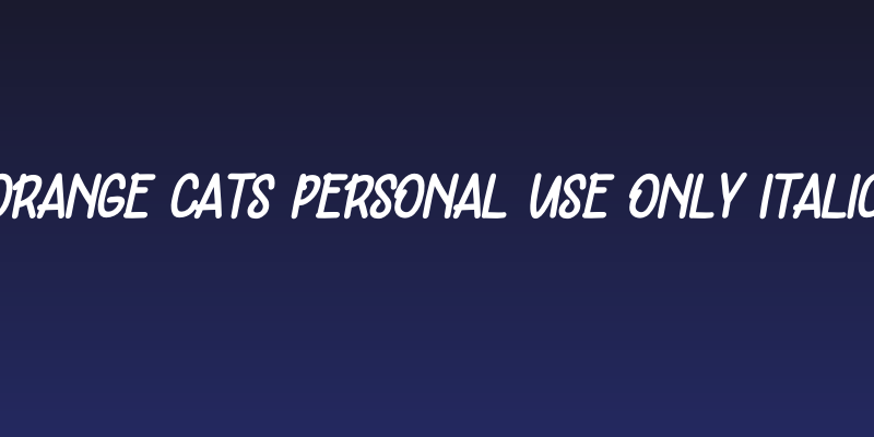 Orange Cats PERSONAL USE ONLY Italic Social Header
