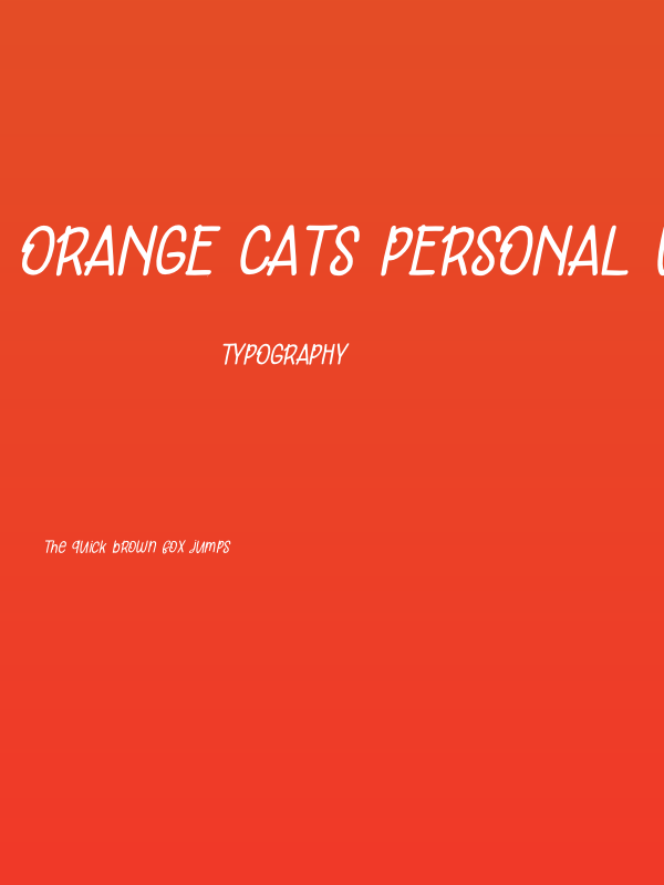 Orange Cats PERSONAL USE ONLY Thin Italic Poster