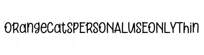 Orange Cats PERSONAL USE ONLY Thin  Free Fonts Download