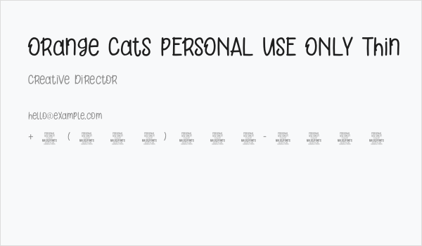 Orange Cats PERSONAL USE ONLY Thin Business Card