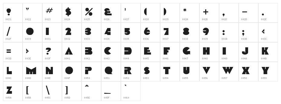 Orange Clock Character Map