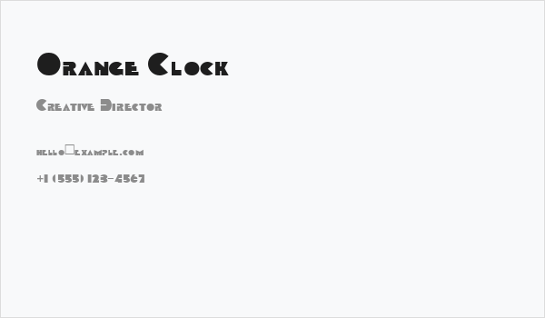 Orange Clock Business Card