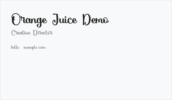 Orange Juice Demo Business Card