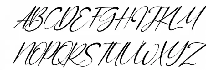 Orange Signature Italic 字体 大写