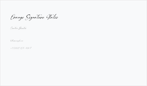 Orange Signature Italic Business Card