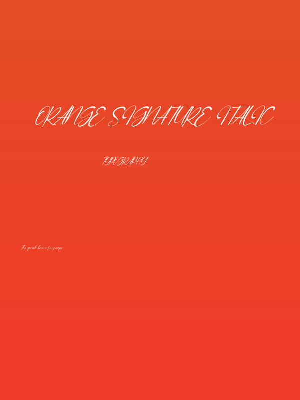 Orange Signature Italic Poster