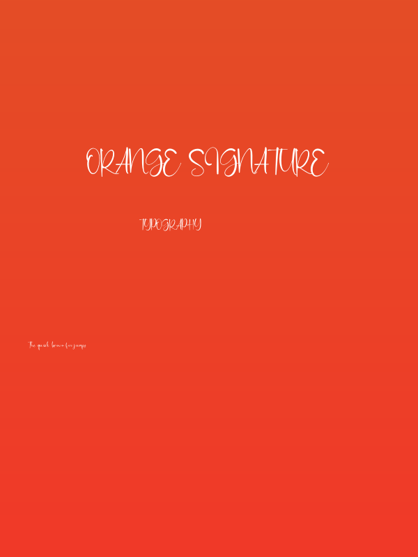Orange Signature Poster