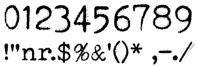 Orange Typewriter Font OTHER CHARS