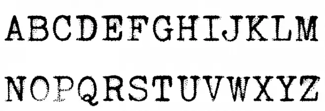 Orange Typewriter Font Litere mari