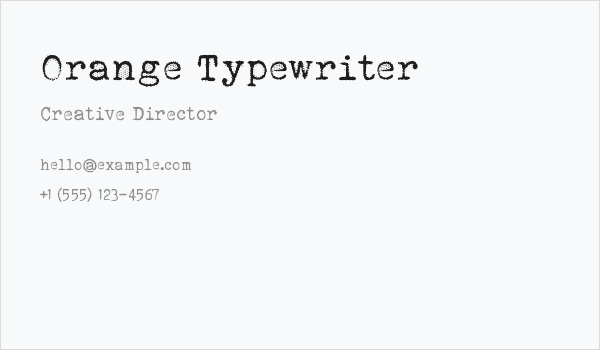 Orange Typewriter Business Card