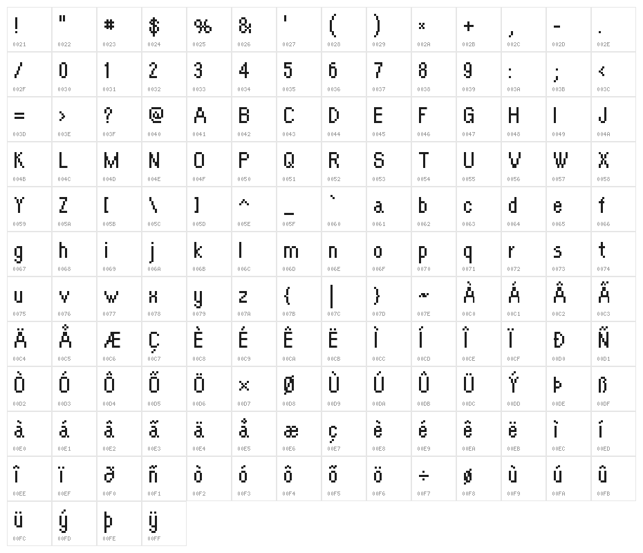 OrangeKid-Regular Character Map